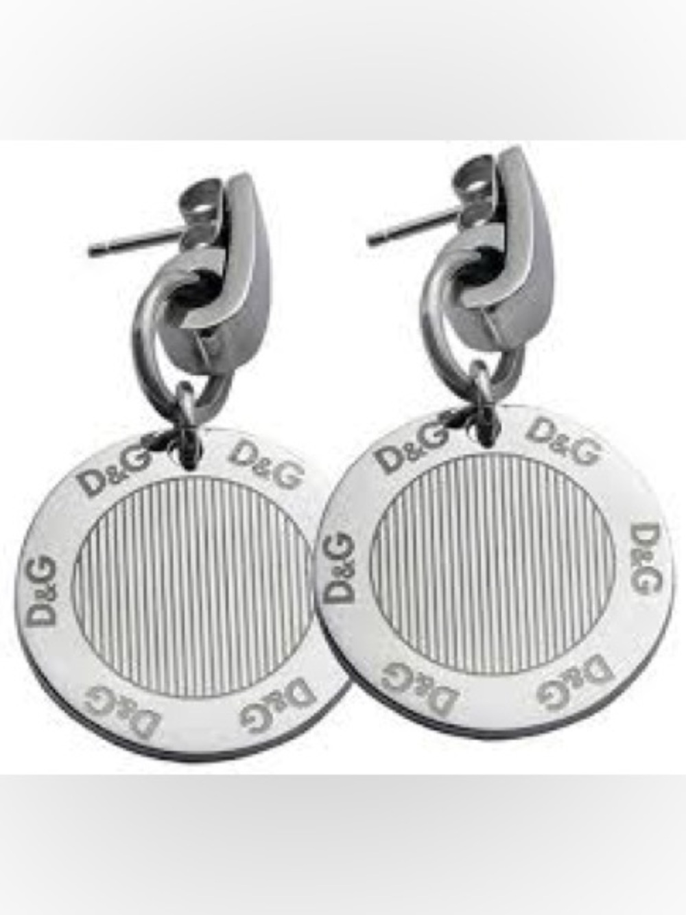 D&G Circular Silver Earrings